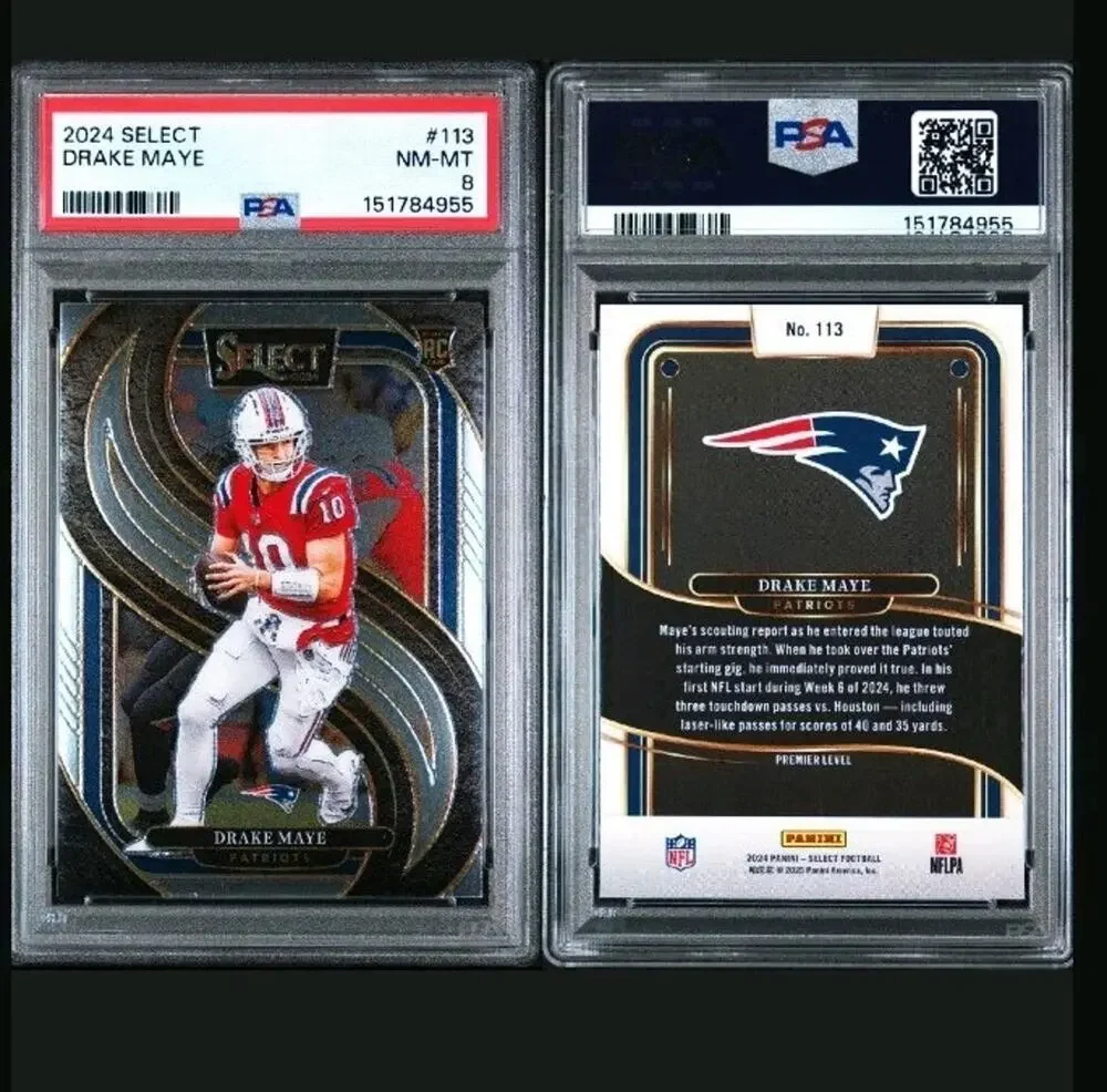 2024 Panini Select Drake Maye Premier RC Rookie #113 Patriots PSA 8 NM Football